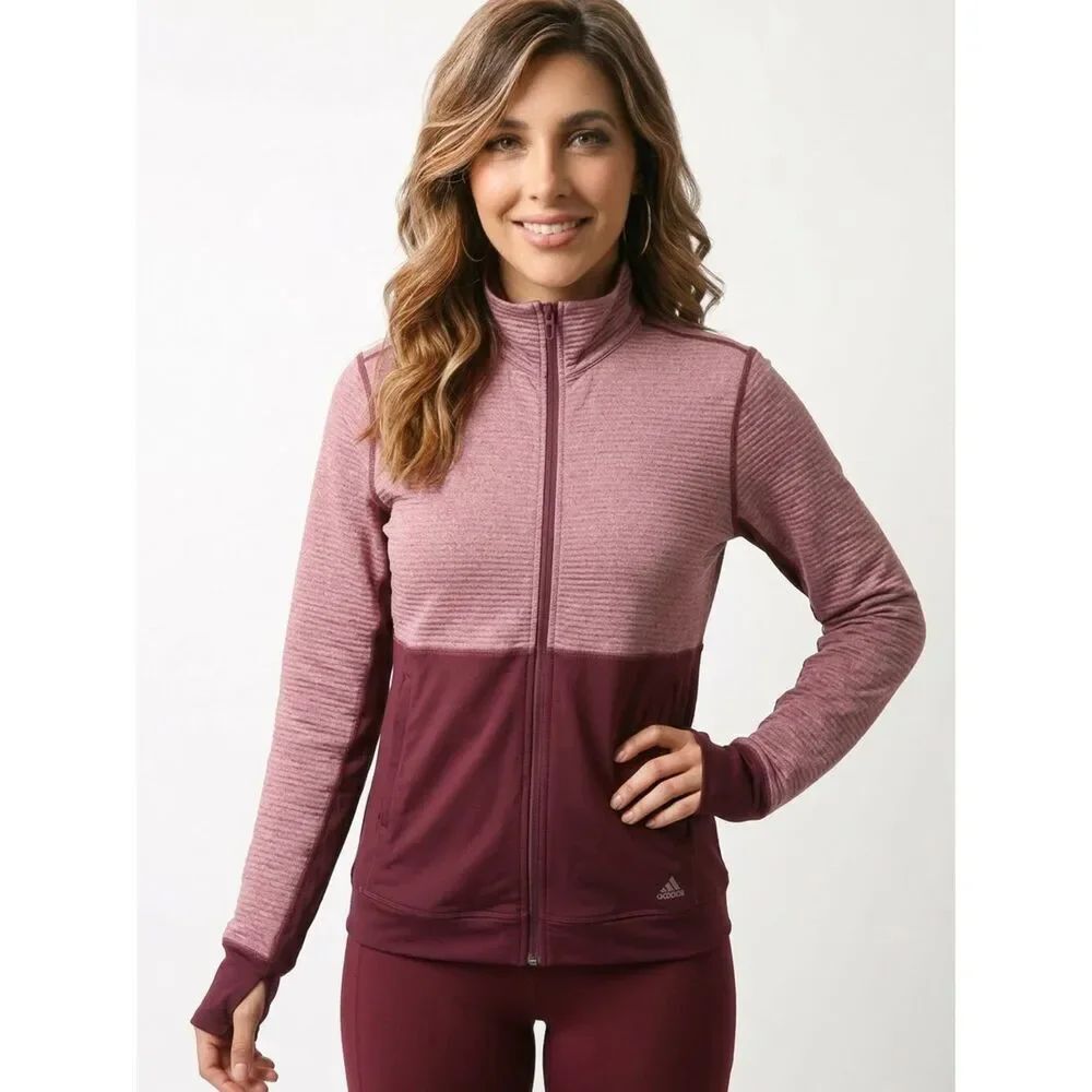 ADIDAS | Two Tone Burgundy Track Jacket Zip Front